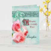 MUTTERTAG - TOCHTER - PINKROSEN KARTE (Gelbe Blume)