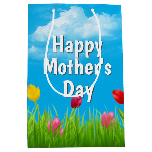 Muttertag Tulips Mittlere Geschenktasche Geschenktüte (Vorderseite)