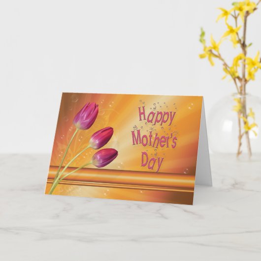 Muttertag, Tulpen voller Sonnenschein Karte (Gelbe Blume)