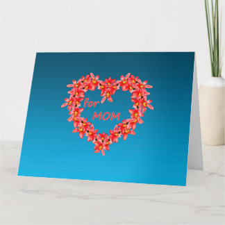 Muttertag - Tulpenherz für MUTTER - Blau |  Dankeskarte