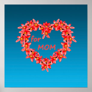 Muttertag - Tulpenherz für MUTTER - Blau    Poster