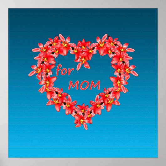 Muttertag - Tulpenherz für MUTTER - Blau |  Poster (Vorne)