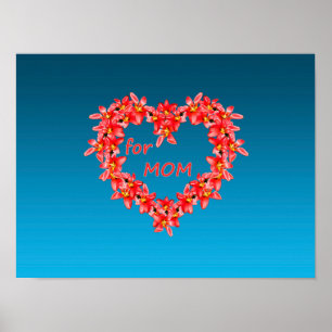 Muttertag - Tulpenherz für MUTTER - Blau    Poster