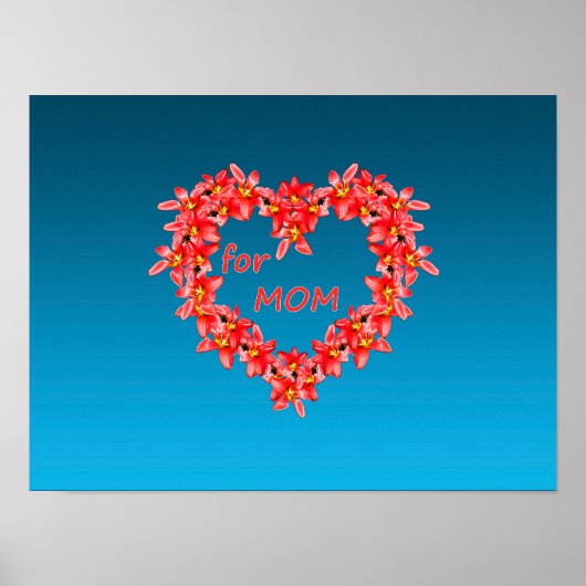 Muttertag - Tulpenherz für MUTTER - Blau |  Poster (Vorne)