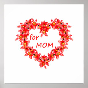Muttertag - Tulpenherz für MUTTER - Illustration  Poster