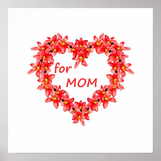 Muttertag - Tulpenherz für MUTTER - Illustration| Poster (Vorne)