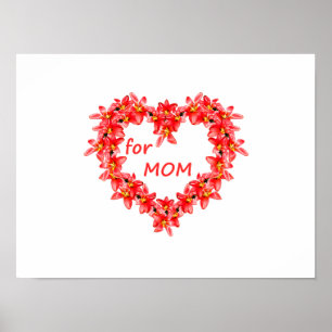Muttertag - Tulpenherz für MUTTER - Illustration  Poster