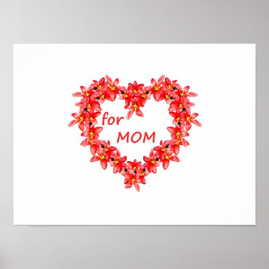 Muttertag - Tulpenherz für MUTTER - Illustration| Poster (Vorne)