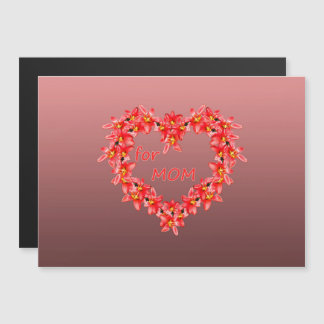 Muttertag - Tulpenherz für MUTTER - Rose |  Magnetkarte