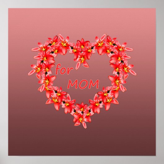 Muttertag - Tulpenherz für MUTTER - Rose |  Poster (Vorne)