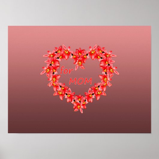 Muttertag - Tulpenherz für MUTTER - Rose |  Poster (Vorne)