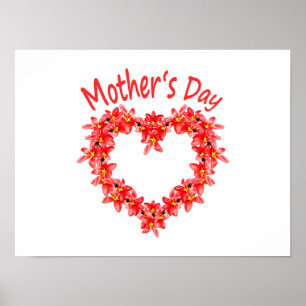Muttertag - Tulpenherz - Illustration    Poster