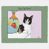 Muttertag Tuxedo Katze Fleecedecke (Vorderseite (Horizontal))