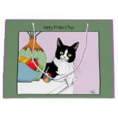 Muttertag Tuxedo Katze Große Geschenktüte (Vorderseite)