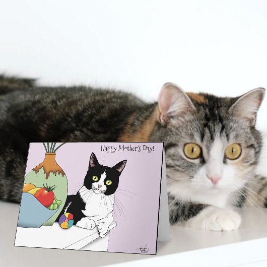 Muttertag Tuxedo Katze Karte