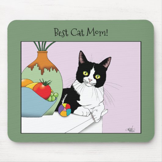 Muttertag Tuxedo Katze Mousepad (Vorne)