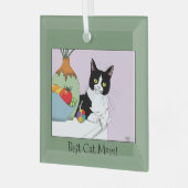 Muttertag Tuxedo Katze Ornament Aus Glas (Vorderseite links)