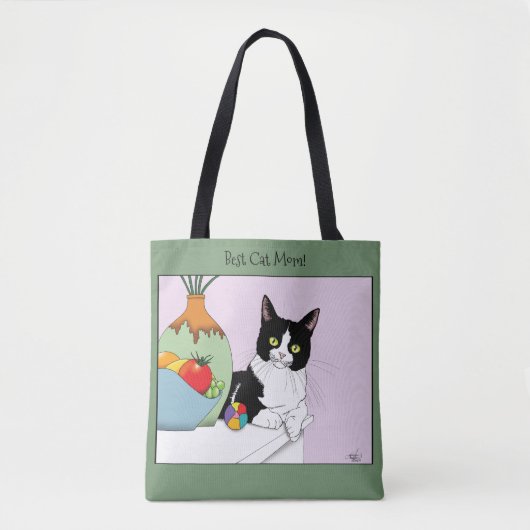 Muttertag Tuxedo Katze Tasche (Vorderseite)
