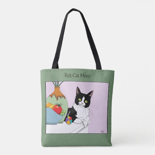 Muttertag Tuxedo Katze Tasche (Rückseite)