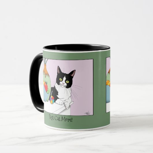 Muttertag Tuxedo Katze Tasse (Vorderseite Links)