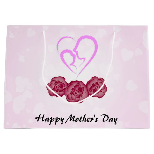 Muttertag und Baby Kindergarnelen Muttertag Große Geschenktüte (Vorderseite)