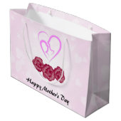 Muttertag und Baby Kindergarnelen Muttertag Große Geschenktüte (Rückseite Schrägansicht)