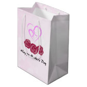 Muttertag und Baby Kindergarnelen Muttertag Mittlere Geschenktüte (Rückseite Schrägansicht)