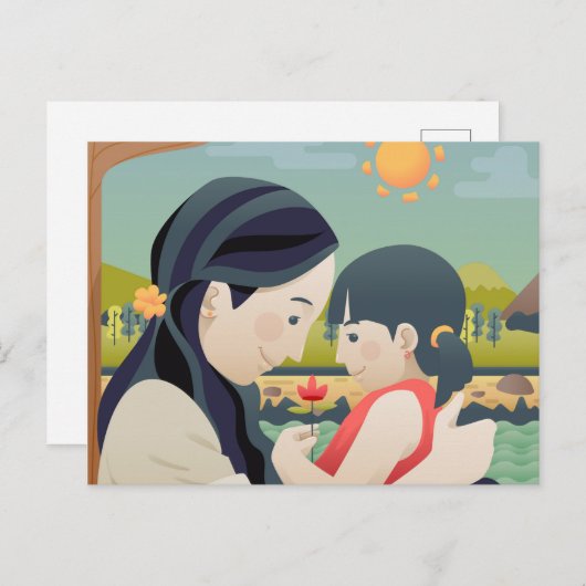 Muttertag und Muttertag des Kindes | Postkarte (Vorne/Hinten)