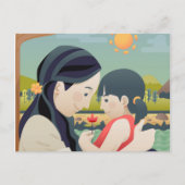 Muttertag und Muttertag des Kindes | Postkarte (Vorderseite)