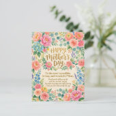 Muttertag Unglaublichste Liebende Mutter Florale K Postkarte (Stehend Vorderseite)