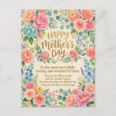 Muttertag Unglaublichste Liebende Mutter Florale K Postkarte (Vorderseite)
