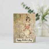 Muttertag Viktorianisches Tanzen Girl Sheet Music Postkarte (Stehend Vorderseite)