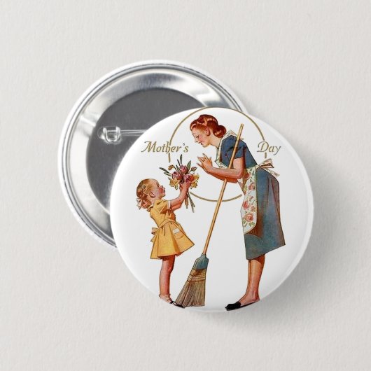 Muttertag Vintag Button (Vorne & Hinten)
