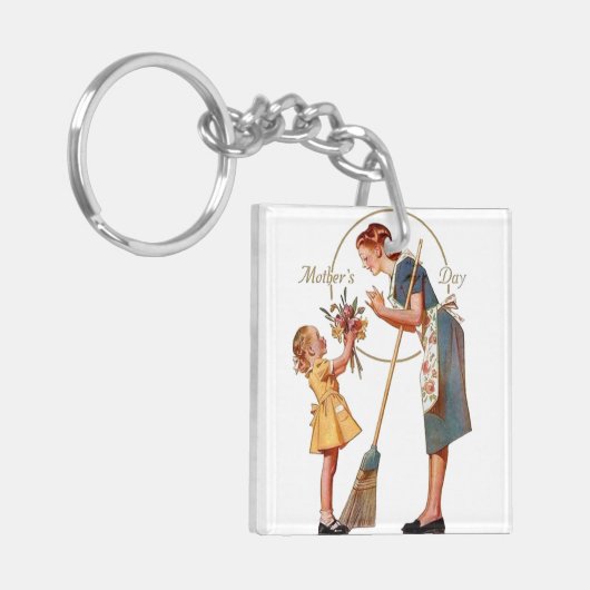 Muttertag Vintag Schlüsselanhänger (Vorderseite links)