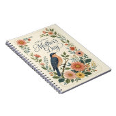Muttertag Vintage Blaue Vogel Wildblumengarten Notizblock (Rechte Seite)