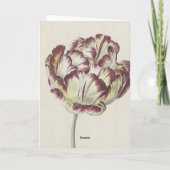 Muttertag - Vintage Kunst Gelb & Rot Tulip Karte (Rückseite)