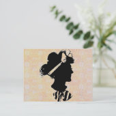 Muttertag Vintage weibliche Silhouette Postkarte (Stehend Vorderseite)