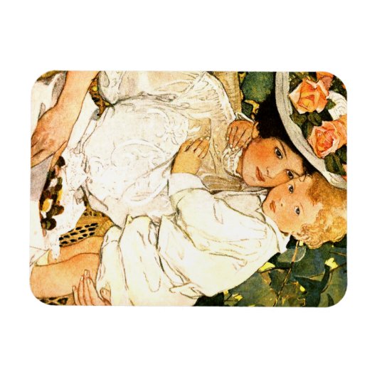 Muttertag Vintages Kunstgeschenk Magnet (Horizontal)