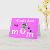 Muttertag vom Hund Karte (Gelbe Blume)