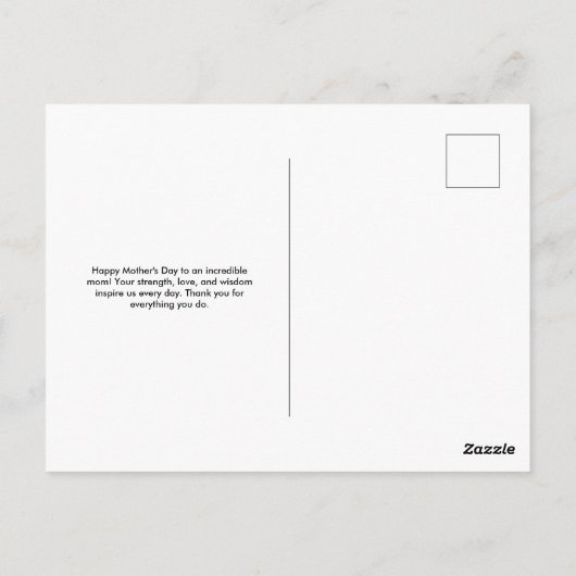 Muttertag von Beige Postkarte (Rückseite)