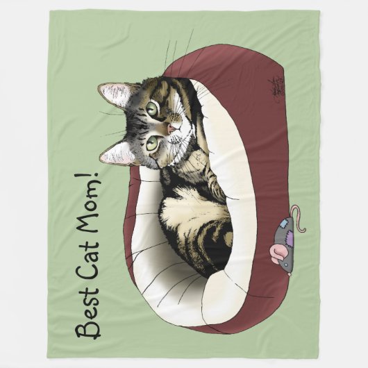 Muttertag vor der Katze Fleecedecke (Vorderseite)