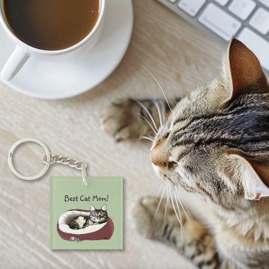 Muttertag vor der Katze Schlüsselanhänger