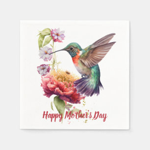 Muttertag Wasserfarbe Flora Hummingbird Art Serviette