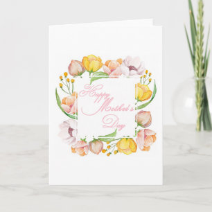 Muttertag-Watercolor-Blumen Karte