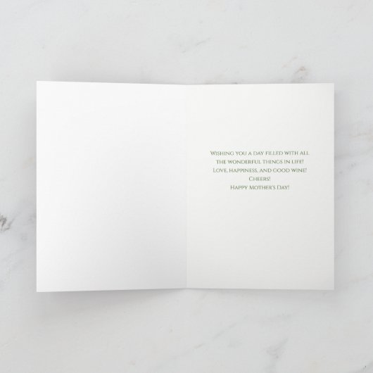 Muttertag Wein Spaß Hübsch Weinglas Karte (Innenseite)