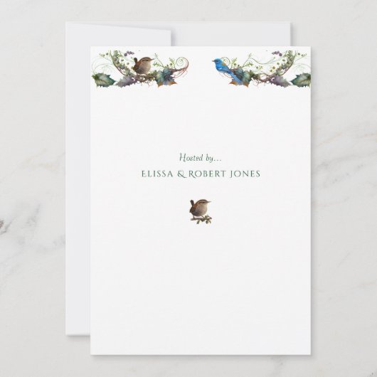 Muttertag Weinberge Hübsche Vögel Einladung (Rückseite)