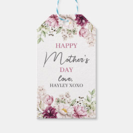 Muttertag Weiße und Lila Blumengrün Gefallen Geschenkanhänger