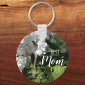 Muttertag Weißer Lilacs Beste Mama je Schlüsselanhänger (Vorderseite)