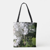 Muttertag Weißer Lilacs Beste Mama je Tasche (Rückseite)