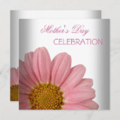 Muttertag Weißrosa Blume Einladung (Vorne/Hinten)